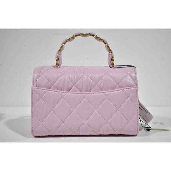 Chanel 21S CC Links Pink Mini Flap Top Handle Gold Chain Quilted Crossbody Bag - Picture 7 of 12